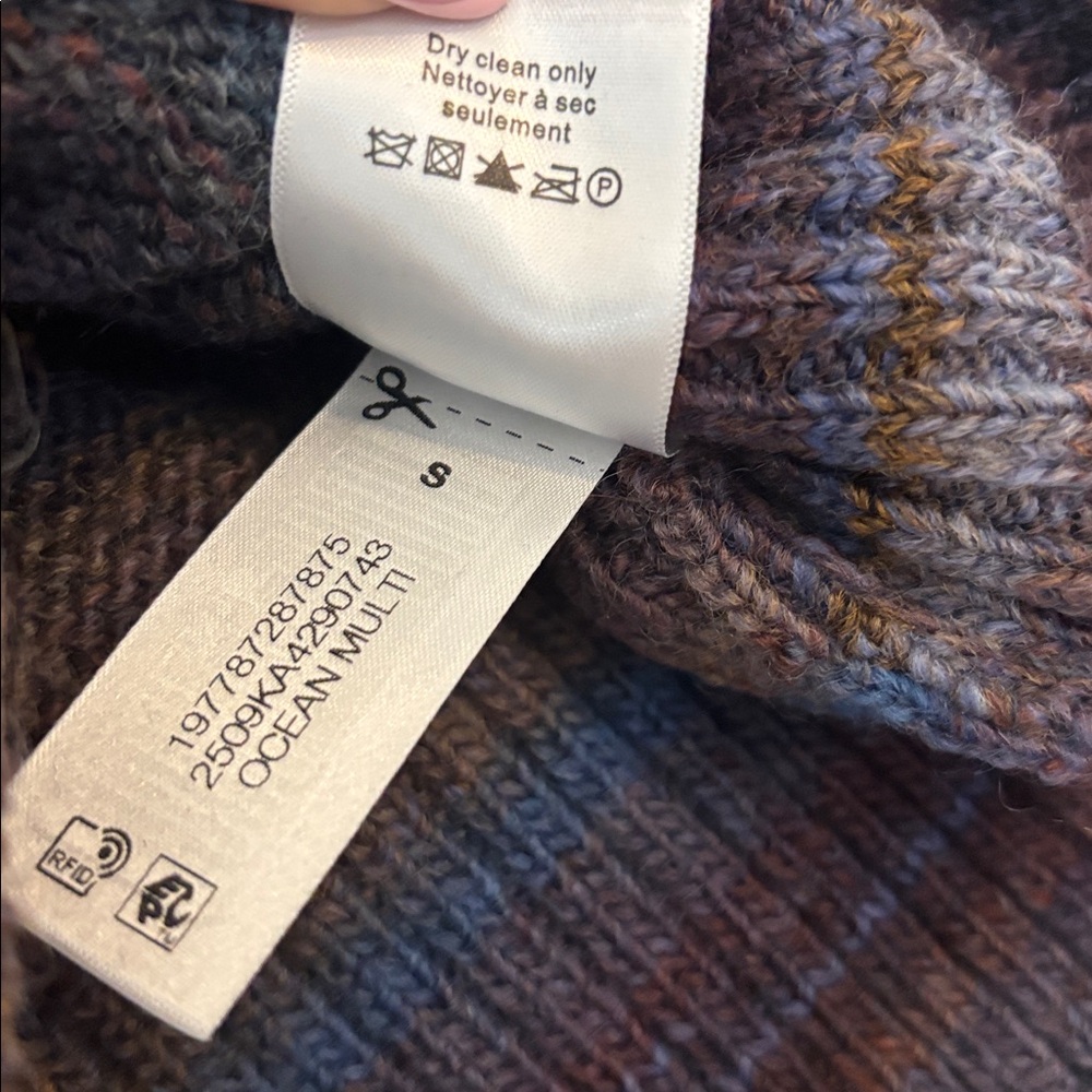 Veronica Beard Diora Stripe Wool Blend Sweater in Ocean Multi Size Small - Picture 7 of 9
